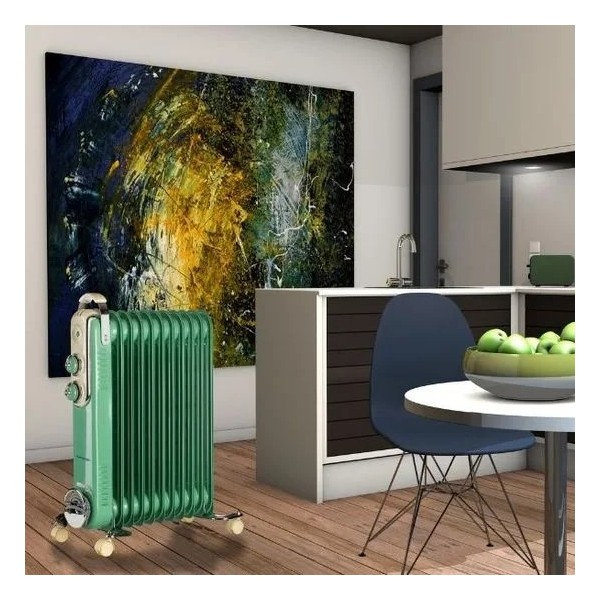 Ariete Oljni reberni radiator 11 Vintage 839, zelen.