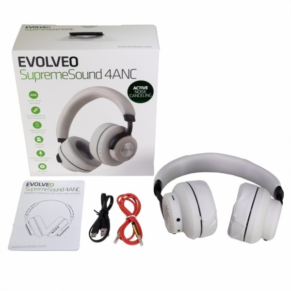SupremeSound 4ANC, brezžične slušalke, Bluetooth 5.0, ANC (Sive)