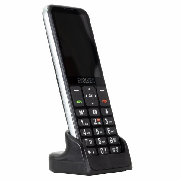 Easyphone LT mobilni telefon za starejše s polnilnim stojalom (črn)