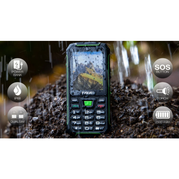 Evolveo GSM aparat StrongPhone W4  črno zelen