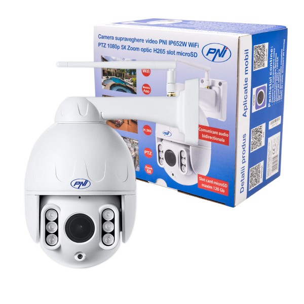 IP652W nadzorna kamera vtrljiva,WiFi,1080p,5X Optical Zoom,Nočni do 50m,IP66,CamHi RABLJENO