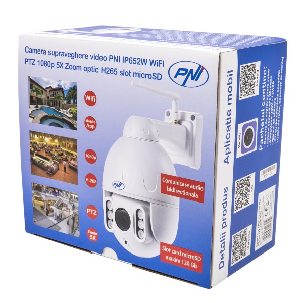IP652W nadzorna kamera vtrljiva,WiFi,1080p,5X Optical Zoom,Nočni do 50m,IP66,CamHi RABLJENO