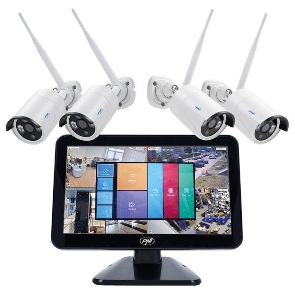 WiFi650, video nadzor,4 kamere FullHD, Wi-Fi in 12-palčni LCD monitor