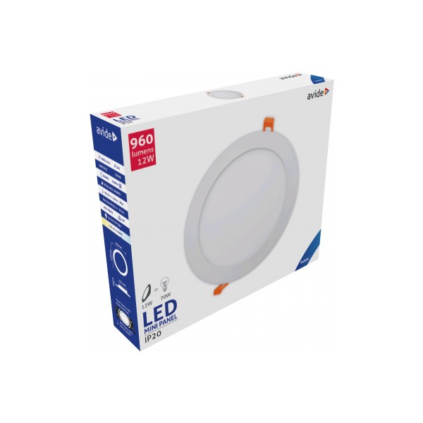 LED vgradna svetilka ACRPCW-R-12W-ALU 12W 6400K okrogla