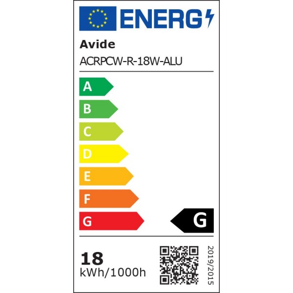 LED  svetilka vgradna ACRPCW-R-18W-ALU 18W 6400K okrogla