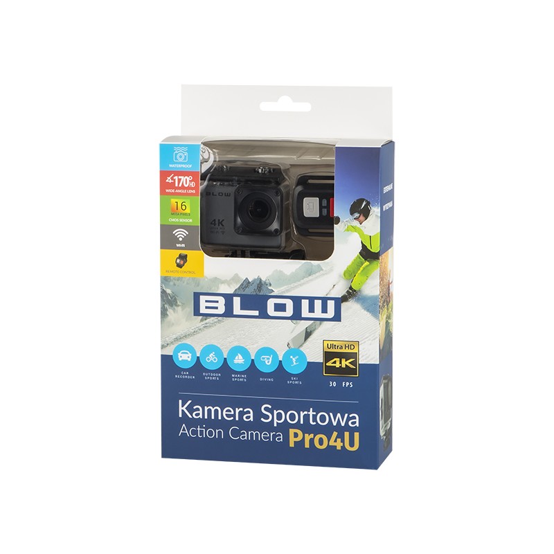Športna kamera Pro4U, 4K UltraHD, WiFi - Odprta embalaža