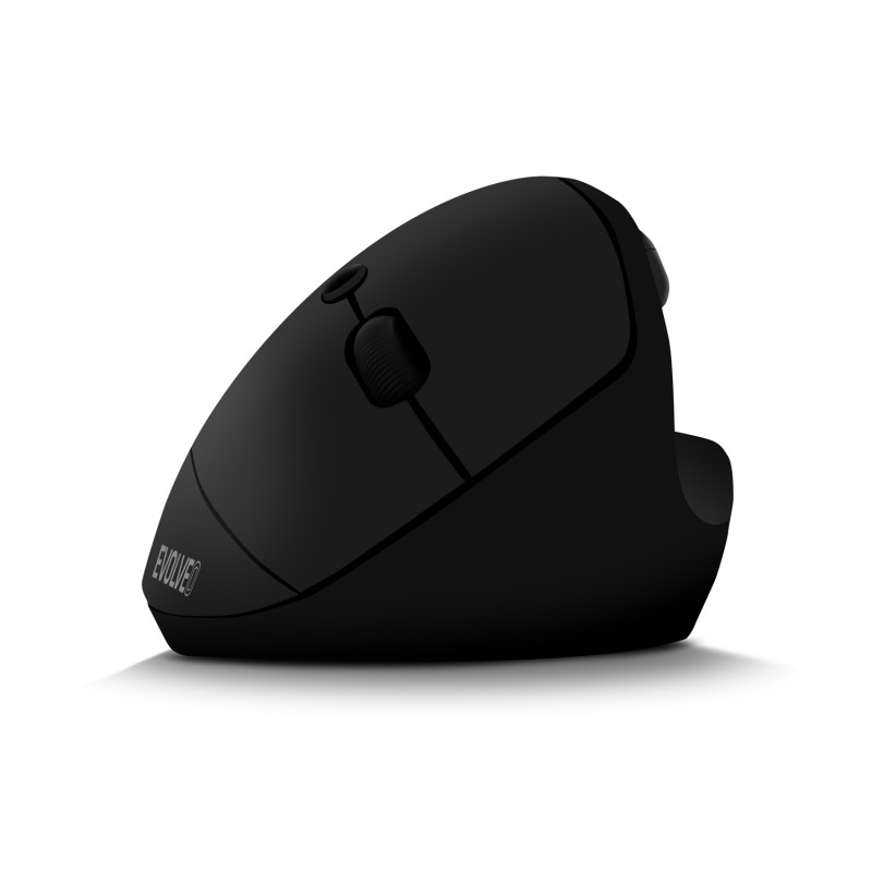 Tiha vertikalna ergonomska brezžična miška 2.4GHz, črna