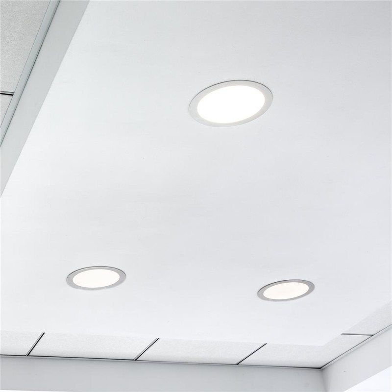LED stropna svetilka vgradna okrogla ALU saten nikelj 24W NW