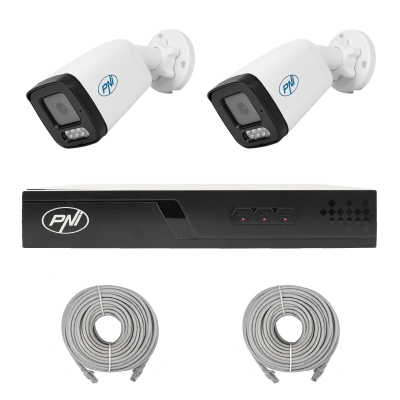 PNI Videonadzorni paket IP710/2xPNI IP515J 5MP kameri in 2xUTP CAT6 kabla 20m