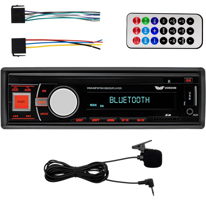 Avtoradio HT-172  1DIN Bluetooth USB SD AUX, 4x60W, daljinski upravljalnik