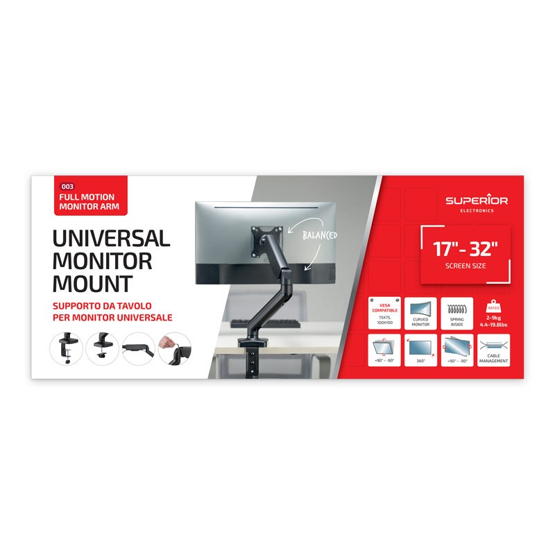 Univerzalni namizni nosilec za monitor SUPSPC003