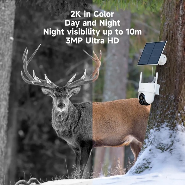 GO3G+SP2 2K 3MP 4G zunanja varnostna kamera z baterijo, SIM, arenti