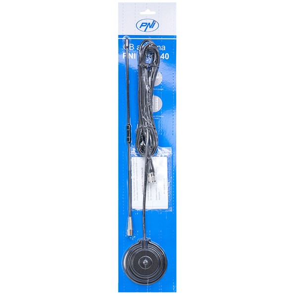 CB PNI Extra 40 antena, z vključenim magnetom, dolžina 45 cm, 30W, 26-30MHz, SWR 1.0, fiberglas