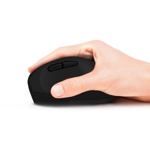 Tiha vertikalna ergonomska brezžična miška 2.4GHz, črna