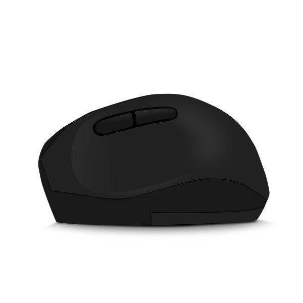 Tiha vertikalna ergonomska brezžična miška 2.4GHz, črna