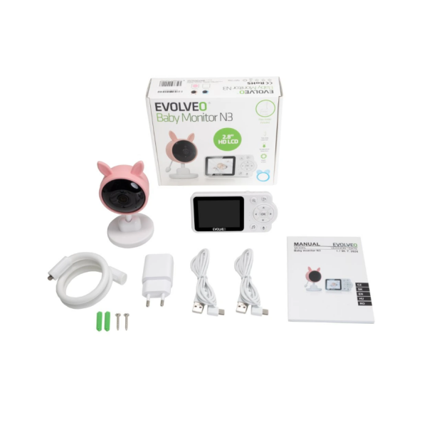 Baby monitor N3, roza barve
