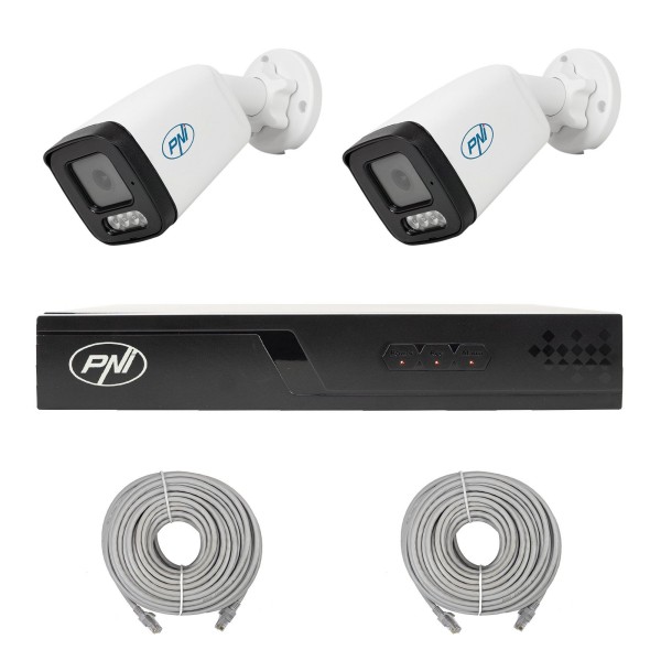 PNI Videonadzorni paket IP710/2xPNI IP515J 5MP kameri in 2xUTP CAT6 kabla 20m
