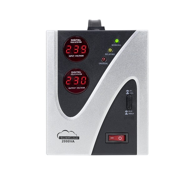 Stabilizator napetosti SilverCloud 2000VA 1200W 9.1A izhod 230V ± 10%