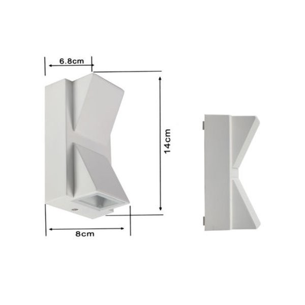 ES04, LED stenska svetilka dvojni snop 10W IP55 Črna