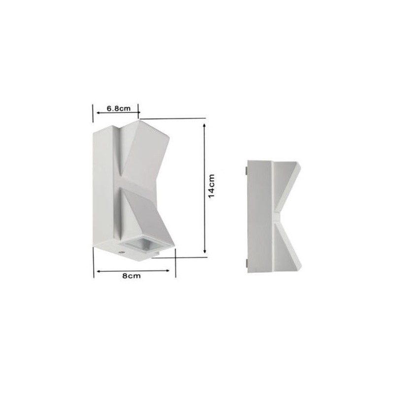 ES04, LED stenska svetilka dvojni snop 10W IP55 Črna