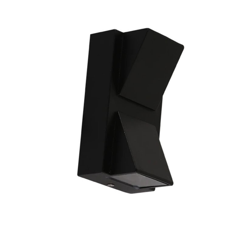 ES04, LED stenska svetilka dvojni snop 10W IP55 Črna