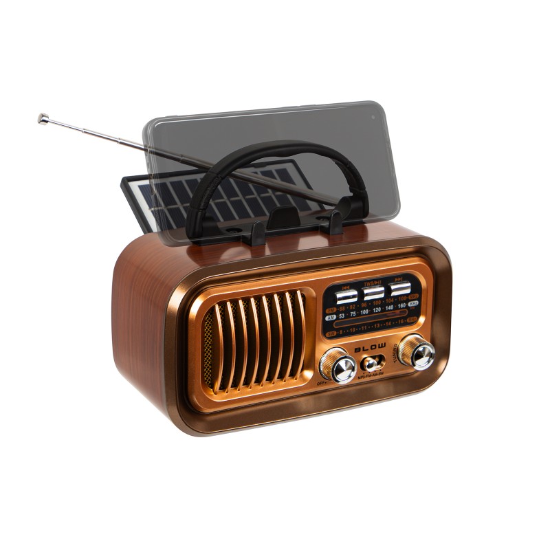 Prenosni analogni radio AM/FM z Bluetoothom BLOW RA16, solarni.