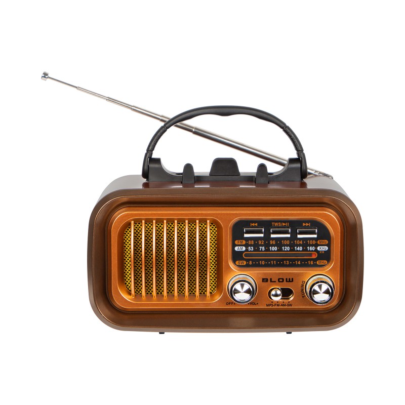 Prenosni analogni radio AM/FM z Bluetoothom BLOW RA16, solarni.